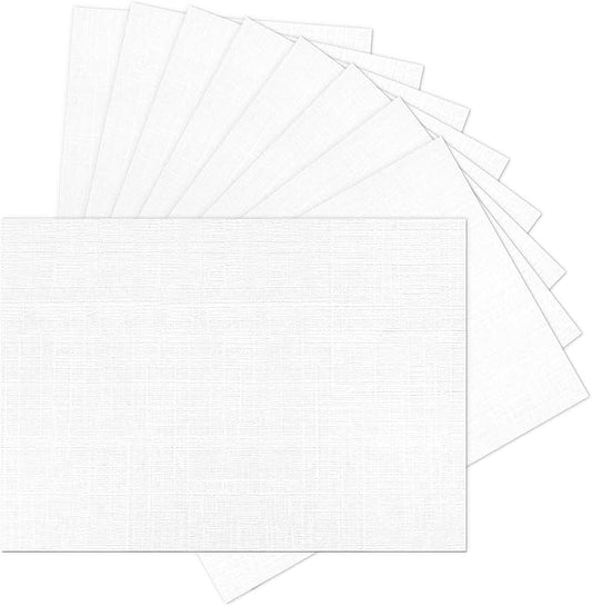 5x7 White Linen Paper Textured Cardstock, Goefun 100 Pack Index Card Wedding Invitation Cardstock 80 lb Linen Paper for Printing, Invitations, Arts & Crafts and Business Cards