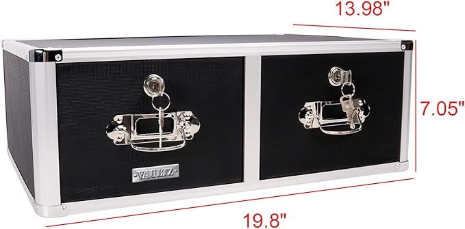 Vaultz Locking 5 x 8 Index Card Cabinet, Double Drawer, Black (VZ01397)