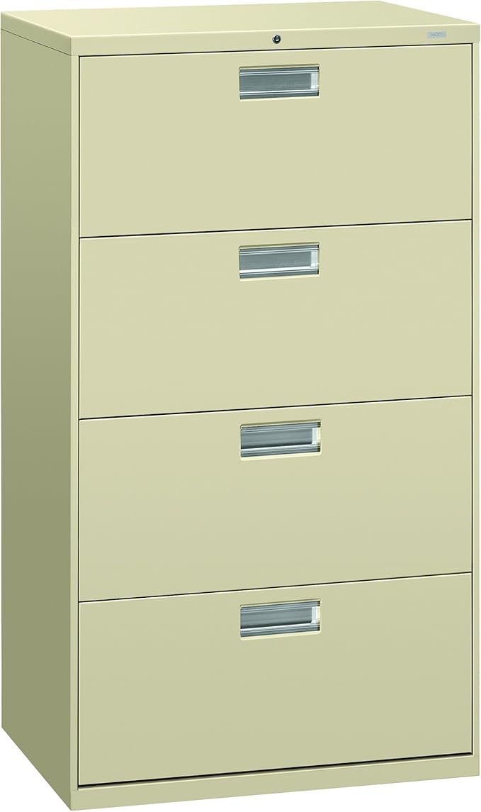 HON 674LL 600 Series 30-Inch by 19-1/4-Inch 4-Drawer Lateral File, Putty