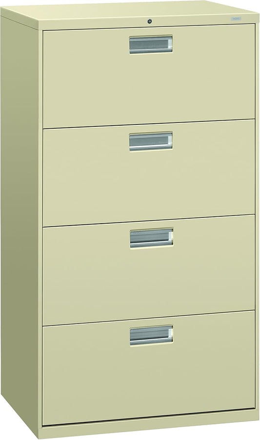 HON 674LL 600 Series 30-Inch by 19-1/4-Inch 4-Drawer Lateral File, Putty