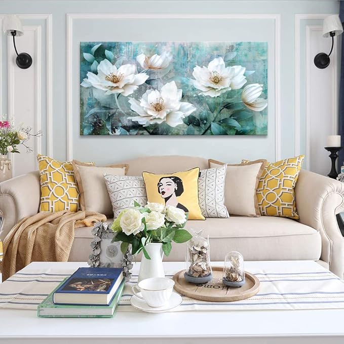 Canvas prints abstract roses wall art for living room grey green painting watercolor paintings flowers floribunda framed canvas prints decor home bedroom decor office