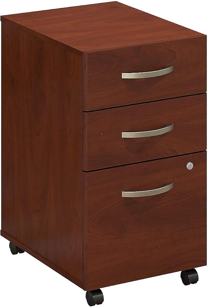 Bush Business Furniture 3 Drawer Mobile File Cabinet, Hansen Cherry