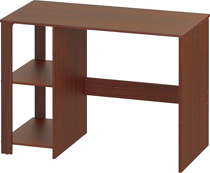 SHW 38-Inch Home Office Computer Desk with Shelves, Cherry