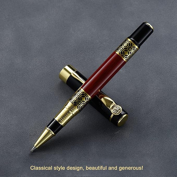 YIVONKA Ballpoint Pen Black Refill,Classical retro style Luxury Pen,Best Ball Pen Gift Set for Men & Women Professional Executive,Office,Nice Pens Classy Gift Box (2 Pack Red)