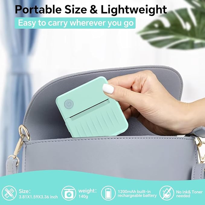Rotema Label Maker Machine with Tape – Bluetooth Thermal Label Printer, Label Maker Machine,Mini Sticker Maker for Home, Office, School & Small Business, Includes 2 Rolls of Label Paper