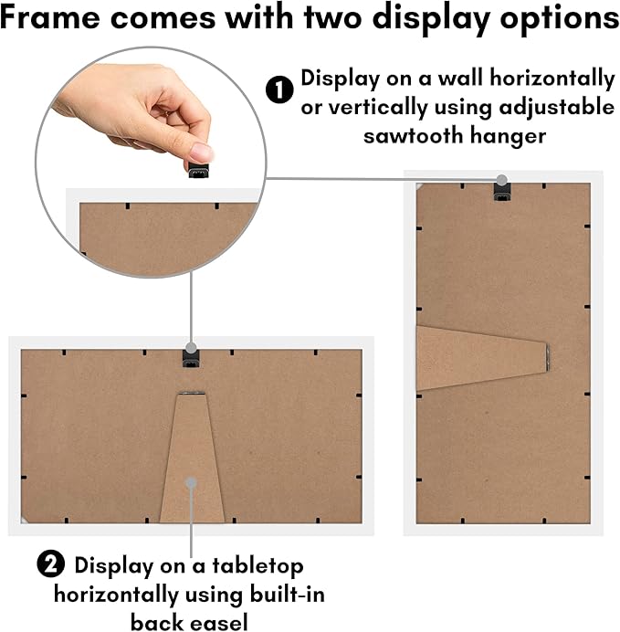Americanflat 4x6 Collage Picture Frame with Shatter-Resistant Glass - Fits Three 4x6 Photos or Use as One 8x16 Picture Frame - Signature Collection - Collage Frames for Tabletop and Wall - White