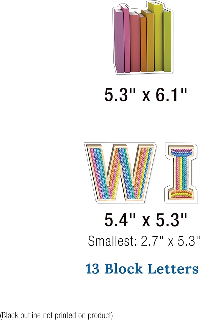 Carson Dellosa Creatively Inspired 31-Piece Subject Bulletin Board Set, Read, Write, and Math Bulletin Board Subject Signs for Bulletin Boards, Plant Décor, Books, and World Globe Cutouts