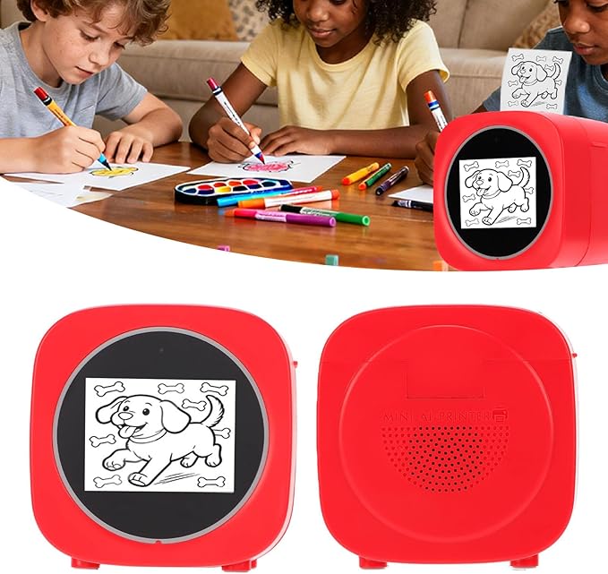 FTVOGUE Small Thermal Printer, AI Voice Sticker Printer, 203dpi WiFi Connection, Portable for Office Study, USB Charging, for Making Stickers, Children Creative Projects