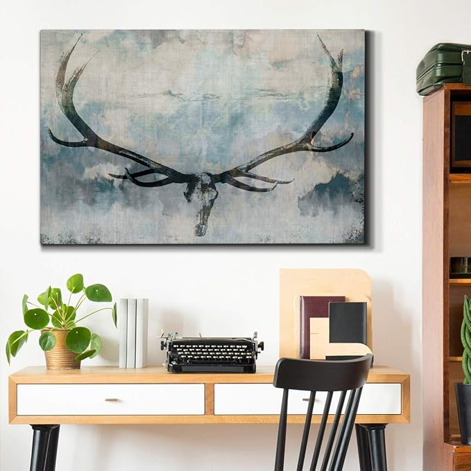 Landscape Wall Art Premium Gallery Wrapped Canvas Abstract Ocean Forest Modern Artwork Decoration for Living Room Kitchen Bathroom Office, Ready to Hang