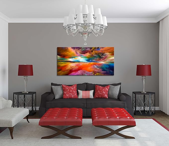 YYYYHPP YP2050 Abstract Wall Art Colorful Clouds Landscape Pictures Canvas Prints Paintings Ready to Hang for Living Room Bedroom Kitchen Home and Office Wall Decor