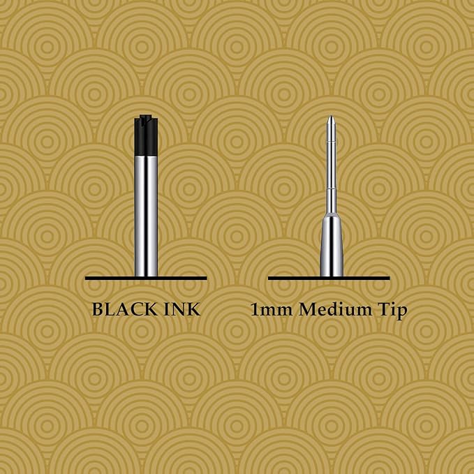 Origin-Joy 30 PCS Ink Pen Refills, Replaceable Ballpoint Pen Refills, 1mm Medium Tip (Black)