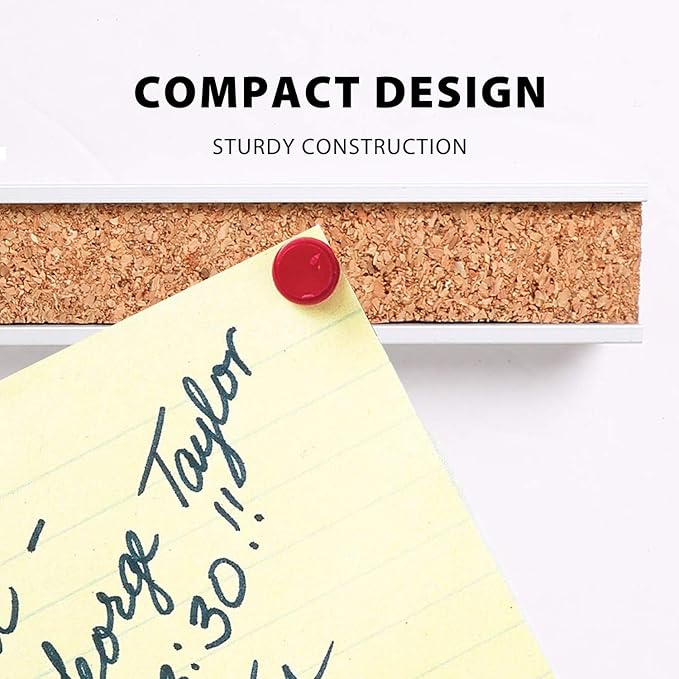 Corksidol Bulletin Bar Strip, Cork Board, Cork Strips, 48" x 1", Classroom, Office, Walls, Cubicle, Aluminum Frame,Include Pins and Adhesive Strip, 2 Pack, (Silver)