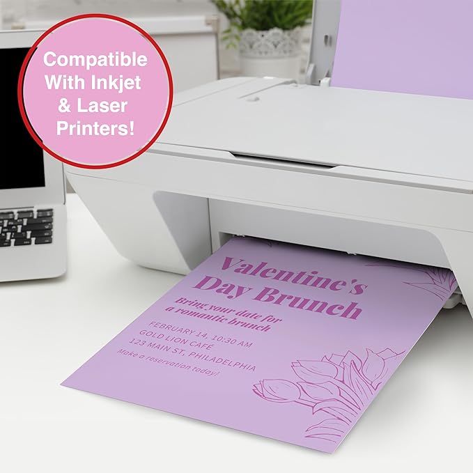 PrintWorks Valentine Paper 8.5" x 11" - 300 Sheets - 4 Colors (Red, Pink, White, & Orchid) - Ideal for School & Craft Projects - Made in The USA - 20 lb/75 GSM, 24 lb/89 GSM, 28 lb/105 GSM (00585)