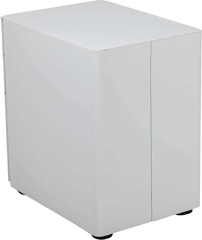 EMMA + OLIVER Modern 3-Drawer Mobile Locking Filing Cabinet Storage Organizer-White