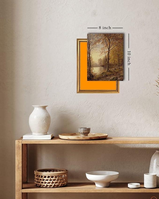 Kizbook Vintage Fall Wall Art Prints, Farmhouse Wall Decor Autumn Landscape Oil Painting, Moody Fall Wall Decor Pictures for Gallery Kitchen Bathroom Wall Decor(8" x 10"-UNFRAMED)