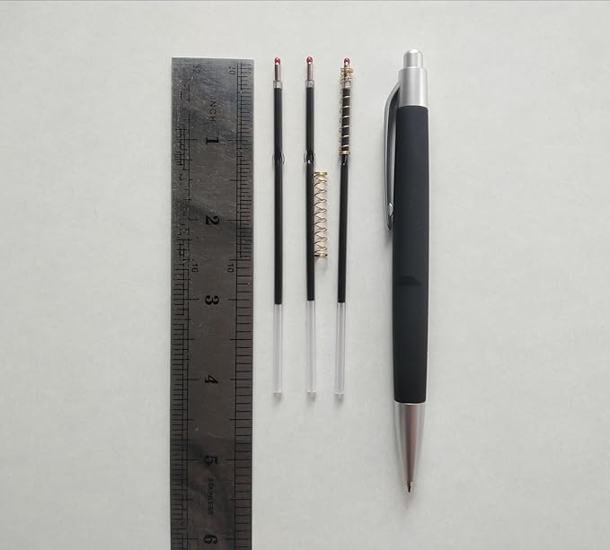 100 Pcs Ball Point Pen Refills Black,1.0mm Ballpoint Pens Refills Used for Retractable Type Ballpoint Pens,Size107 mm/ 4.2 Inch,Send1 Extra Pen,for Office School Supplies (Black)