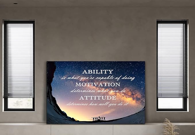 Motivational Quotes Wall Art Motto Inspirational Success Teamwork Canvas Painting Inspirational Entrepreneur Posters and Prints Motivation Attitude Saying Pictures Decor for Office Home (28”Hx44”W)