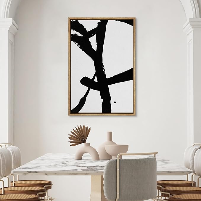 SIGNWIN Framed Canvas Wall Art Abstract Color Block Canvas Painting Home Artwork Decoration for Living Room,Bedroom - 16x24 inches