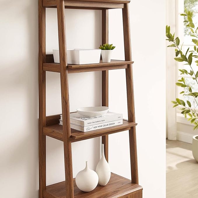 Modway 21" Bookshelf Display Case in Walnut