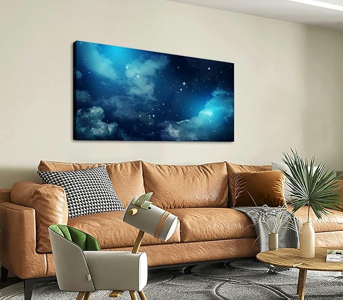 Canvas Wall Art for Living Room Bedroom Night sky stars Big Large Wall Art Decor Framed Painting Wall Pictures Prints Artwork Office