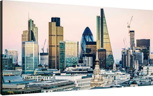 Canvas Wall Art for Living Room Bedroom Skyscrapers City London Big Large Wall Art Decor Framed Painting Wall Pictures Prints Artwork Office