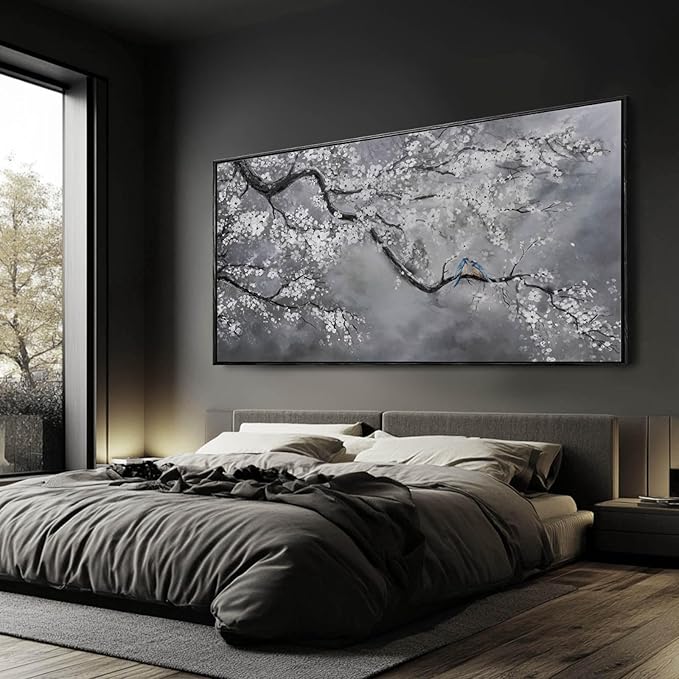 Artexist Flower Canvas Wall Art Black and White Wall Poster Scenery Wall Decor 36"x70" Print Pictures for Dining Room Area Bedroom Artwork