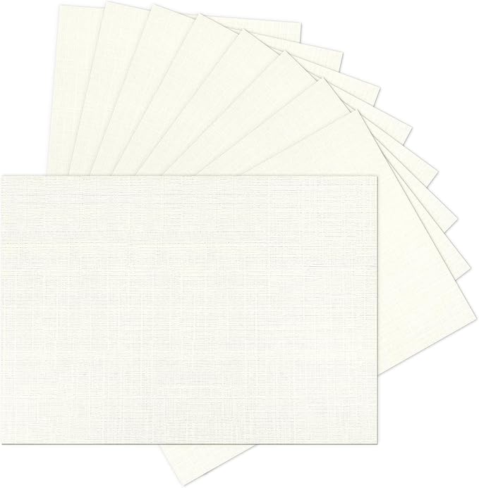 5x7 Ivory Linen Paper Textured Cardstock, Goefun Light Cream Wedding Invitation Cardstock 80 lb Linen Paper for Printing, Invitations, Arts & Crafts and Business Cards,100 Pack