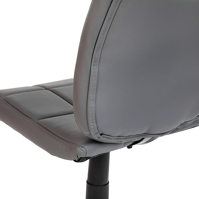 Flash Furniture Clayton Mid Back Swivel Task Chair - Gray Vinyl Upholstery - Tufted Back and 360° Swivel