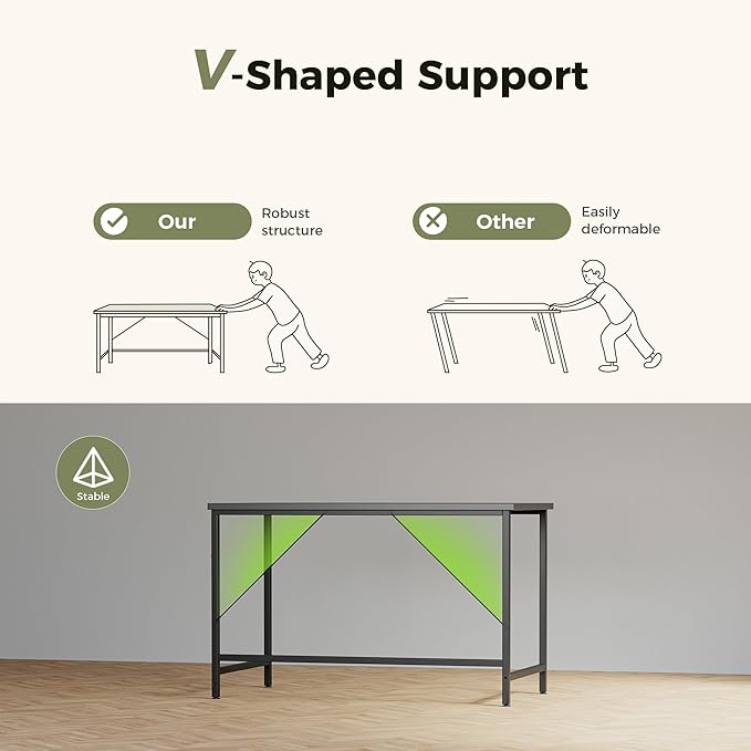 Mericonia 40 inch Computer Desk, Gaming Desk for Small Spaces, Modern Simple Style Table for Home Office, Study Student Writing Table