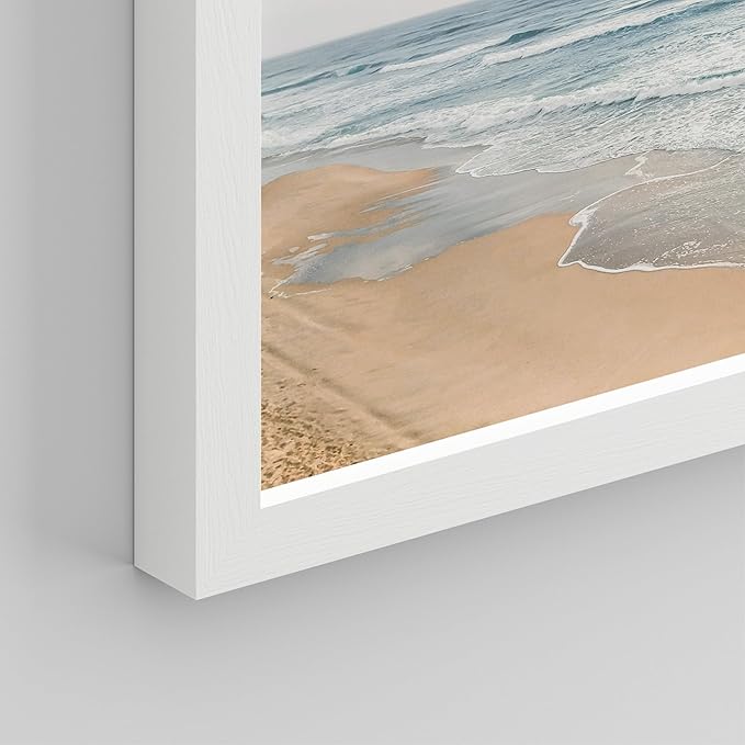 SIGNWIN Framed Poster Wall Art Set of Coastal, Beach Ocean Nature Landscape Prints, Pampas Grass for Living Room, Bedroom, Office - 11"x14"x 8 White