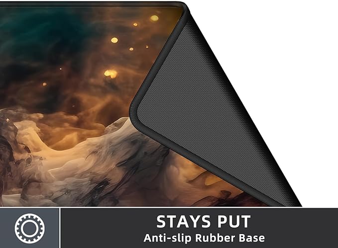 Large Gaming Mouse Pad Desk Mat with Superior Micro-Weave Cloth, XXL Big Mousepad with Stitched Edges, Anti-Slip Desk Keyboard Pad for Gaming, Office and Home