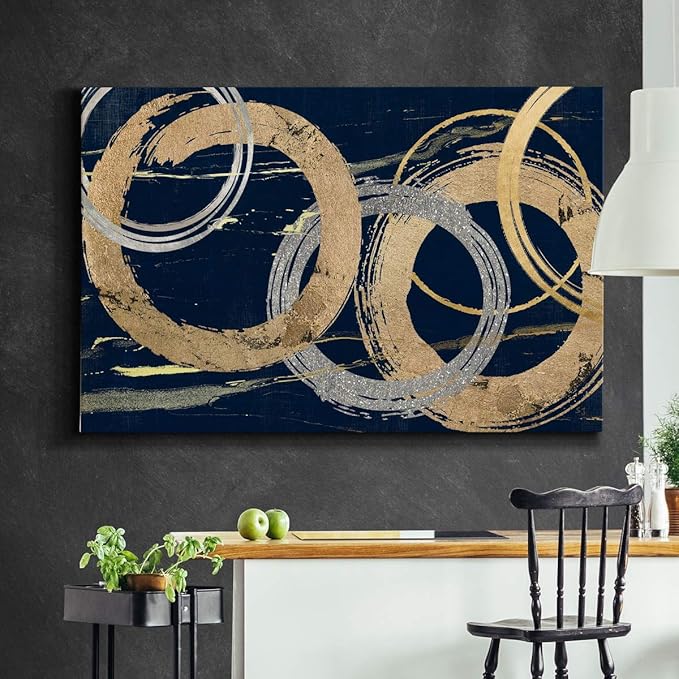 Landscape Wall Art Premium Gallery Wrapped Canvas Abstract Ocean Forest Modern Artwork Decoration for Living Room Kitchen Bathroom Office, Ready to Hang