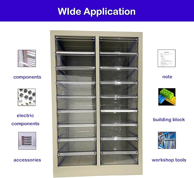 INTSUPERMAI Office Drawer Storage Cabinets Office Cabinet Storage Organizer Document Cabinets File Cabinet 18 Drawers Metal Document