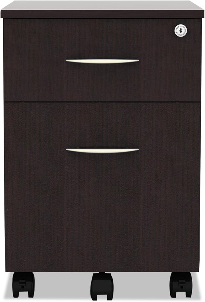 Alera ALE Valencia Series Mobile B/F Pedestal, 15 7/8w x 19 1/8d x 22 7/8h, Espresso
