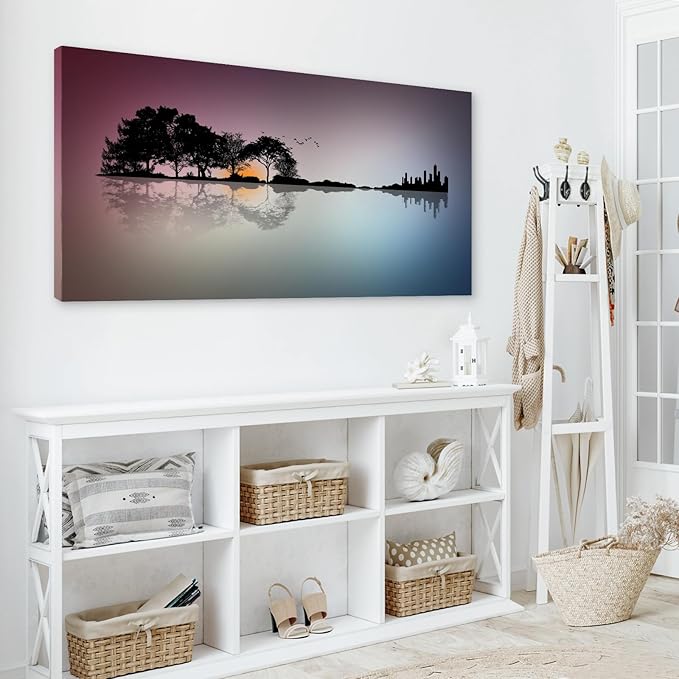 DZL Art A72698 Guitar Wall Art Canvas prints for bedroom living room bathroom Wall Decor kitchen artwork Guitar Island Canvas Prints Man Cave Music Lover Gift