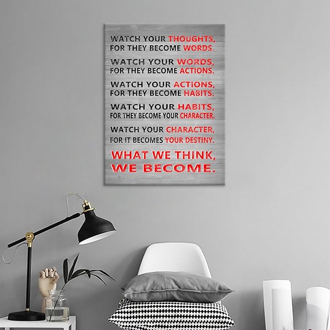 Motivational Canvas Poster Print Wall Art Office Decor Inspirational Entrepreneur Quotes Picture Painting Artwork for Modern Home Bedroom Teens Room Classroom Stretched and Framed [18" W x 24" H]