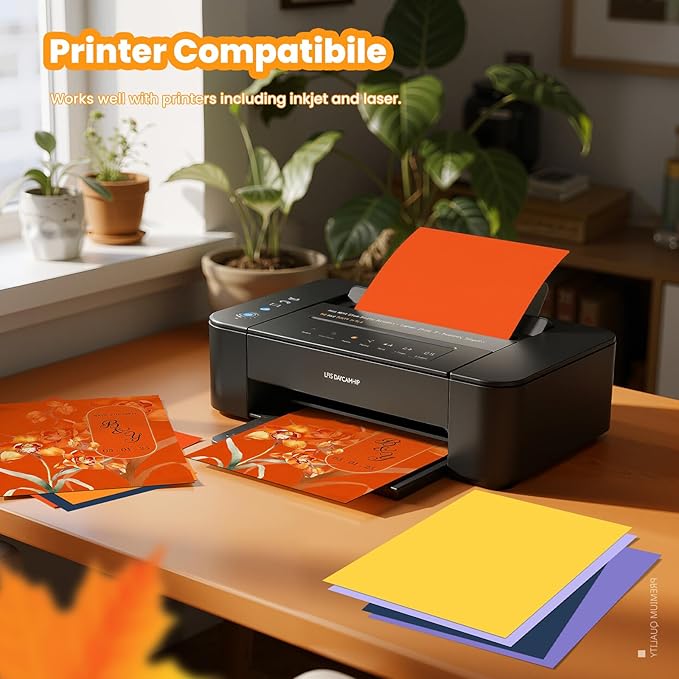 Orange Cardstock 8.5 x 11 Card Stock 200GSM Cover Cardstock for Printer,Copy Card Stock Paper for Printing, 40 Sheets Orange Paper for Invitations,Gift Tags,DIY Card, Art, Drawing,Crafts,Invitations