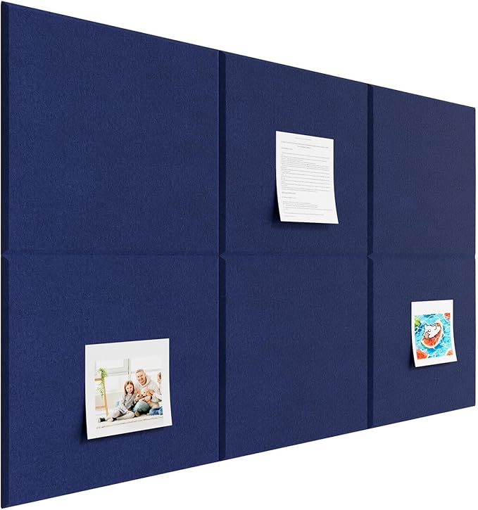 Large Cork Boards for Walls – 36" x 24" Self Adhesive Felt Wall Tiles, Ideal for Office Black Bulletin Board, Easy to Install Pin Board Photo Board