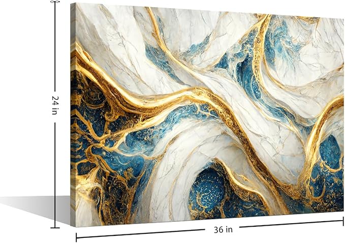 Abstract Canvas Wall Art for Home Modern Canvas Decor Digital Art Marbling Texture Poster Printing 1 Panel Canvas Artwork for Restaurant Corridor Store Wall Decor Stretched Ready to Hang 36x24 in