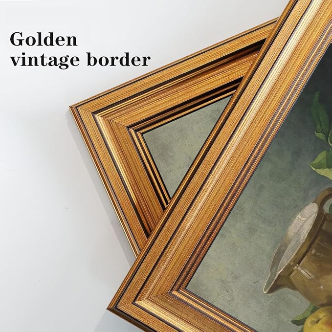Gold Framed Wall Art Vintage Canvas Wall Art Harvest Apples Still Life Artwork Prints Picture for Living Room Bedroom Farmhouse Bathroom Office Decor, 16x24