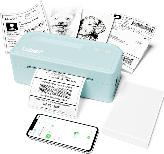 Labeer Bluetooth Thermal Label Printer, 4x6 Wireless Label Printer for Shipping Packages, Small Business Office or Home, Compatible with Windows, Mac, Android, iOS, Shopify, Etsy, UPS