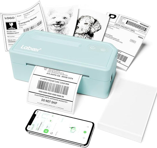 Labeer Bluetooth Thermal Label Printer, 4x6 Wireless Label Printer for Shipping Packages, Small Business Office or Home, Compatible with Windows, Mac, Android, iOS, Shopify, Etsy, UPS