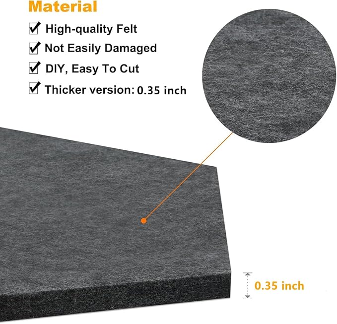 4 Pack Hexagon Felt Bulletin Board Tiles - 11.8" Large Thick Pin Board for Walls with 30 Push Pins, DIY Boards for Office Home School Decor, Aesthetic Hex Cork Board Alternative
