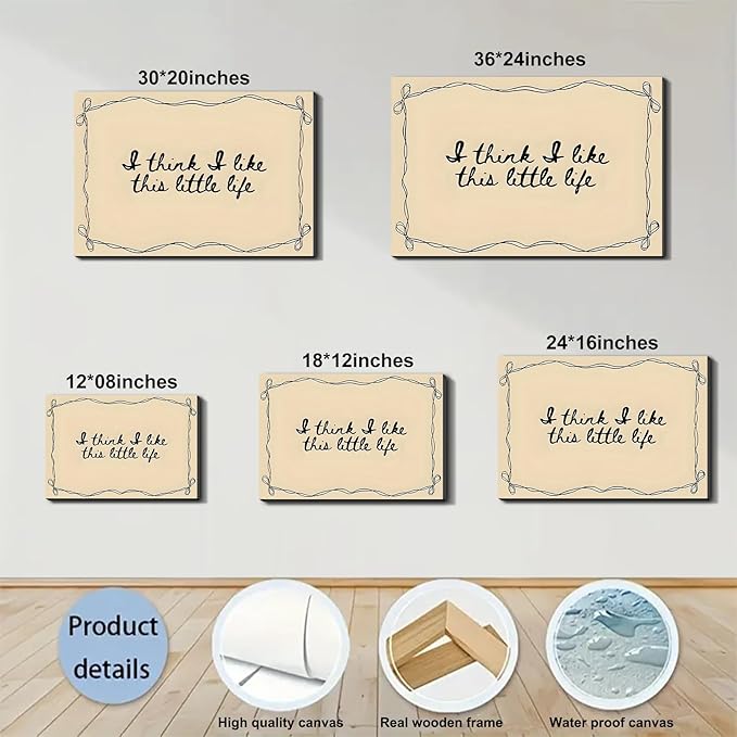 Believe in Yourself Framed Canvas Wall Art Inspirational Quote Prints Wall Decor for Office Bedroom Living Room Gym Dorm Home Made in USA