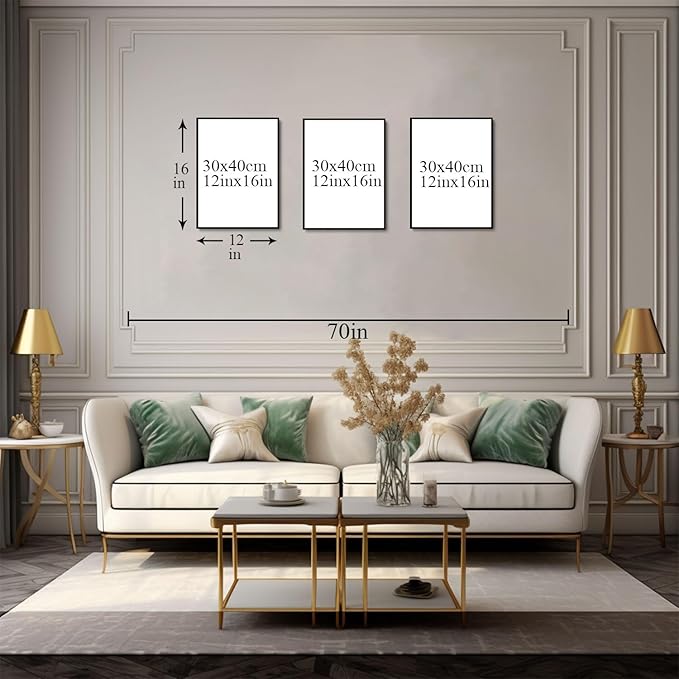 Bwodke Framed Wildflower Canvas Wall Art Pink Watercolor Botanical Floral Poster Prints Set of 3 Modern Minimalist Flower Pictures Home Decor Painting Bedroom Bathroom Living Room 12"x16"