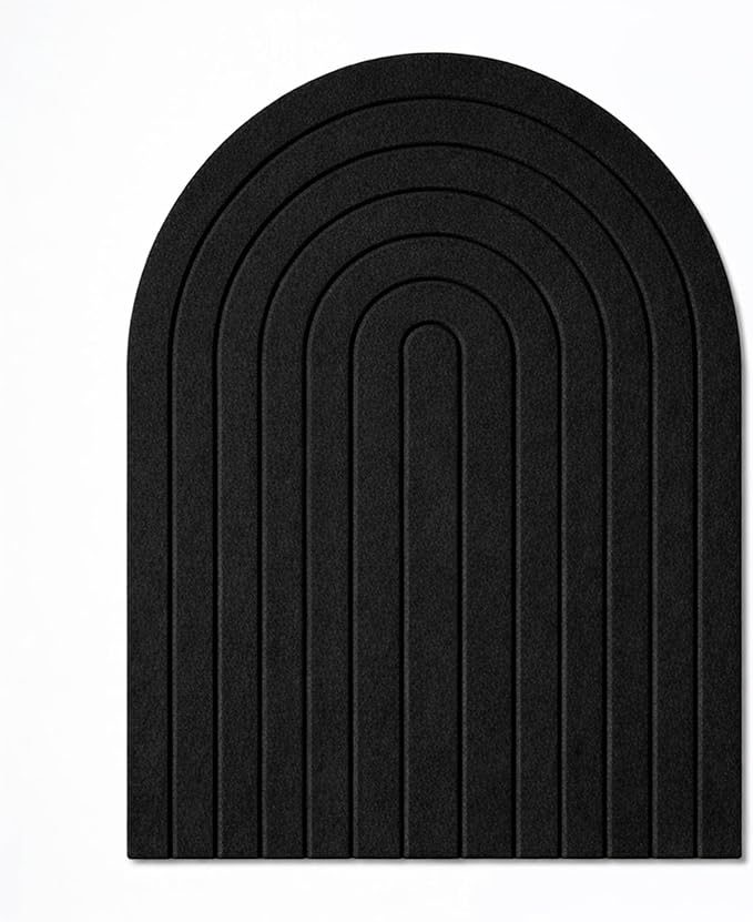 Orelle Rainbow Arch Felt Bulletin Board | Foldable Peel and Stick Felt Board for Wall | Aesthetic Arch Pin Boards for Walls, Office, Vision Board, Kids Art Display | 23 x 31”| Black