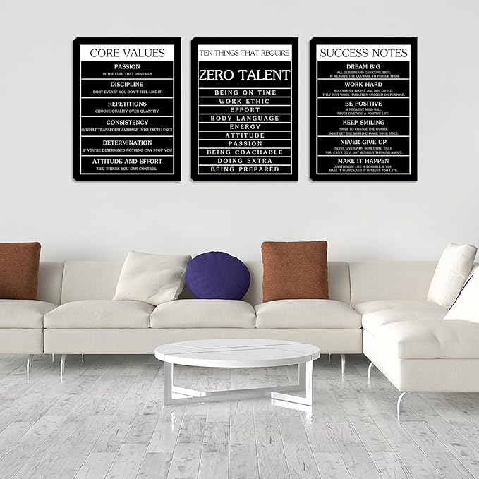 Motivational Wall Decor Inspirational Office Wall Art Decor Posters Prints 3 Pieces Positive Canvas Print Picture for Workplace Classroom Dorm Living Room 16x24 inch