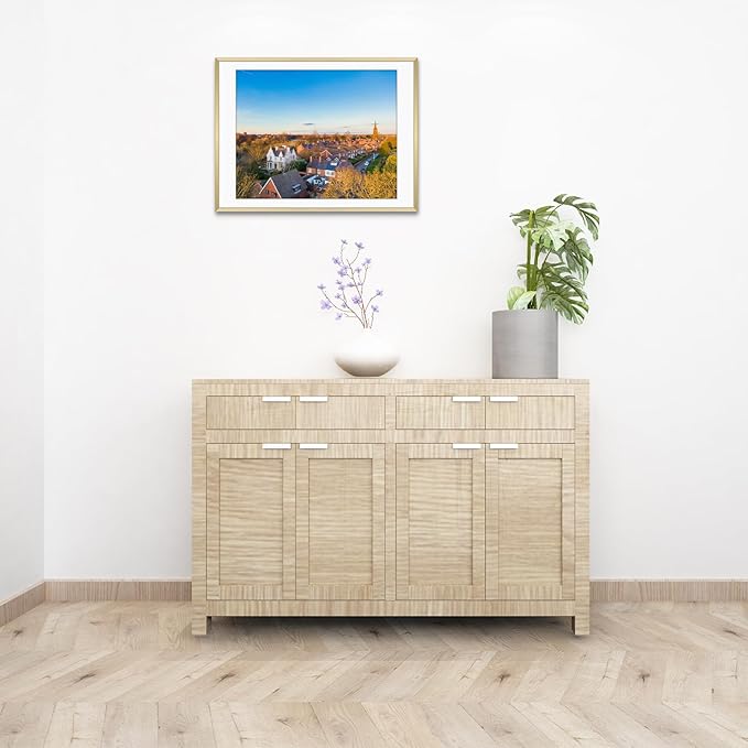 Golden State Art, Gallery Wall Frame Set of 6 - Gold 18x24 Aluminum Photo Frames with Mat for 16x20 Pictures - 18 x 24 inch Metal Frame with Real Glass Cover - Elegant Home or Office Decor