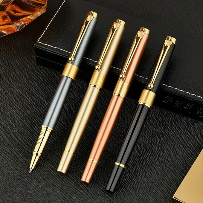 YIVONKA Ballpoint Pen Black Refill,Luxury Ballpoint Line width 0.5mm,Best Ball Pen Gift Set for Men & Women Professional Executive,Office,Nice BallPens Classy Gift Box (2 Rose Gold)