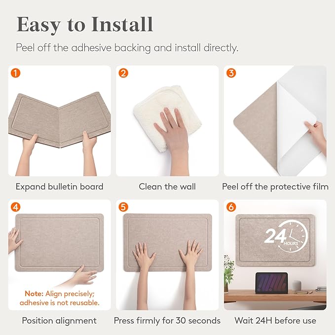 Lifewit Cork Board Alternative, 22.4"x 14.8" Bulletin Board with Self-Adhesive, Foldable Decorative Felt Pin Board Vision Board Message Board with 20 Pushpins for Office Wall Decor, Room Decor, Gray